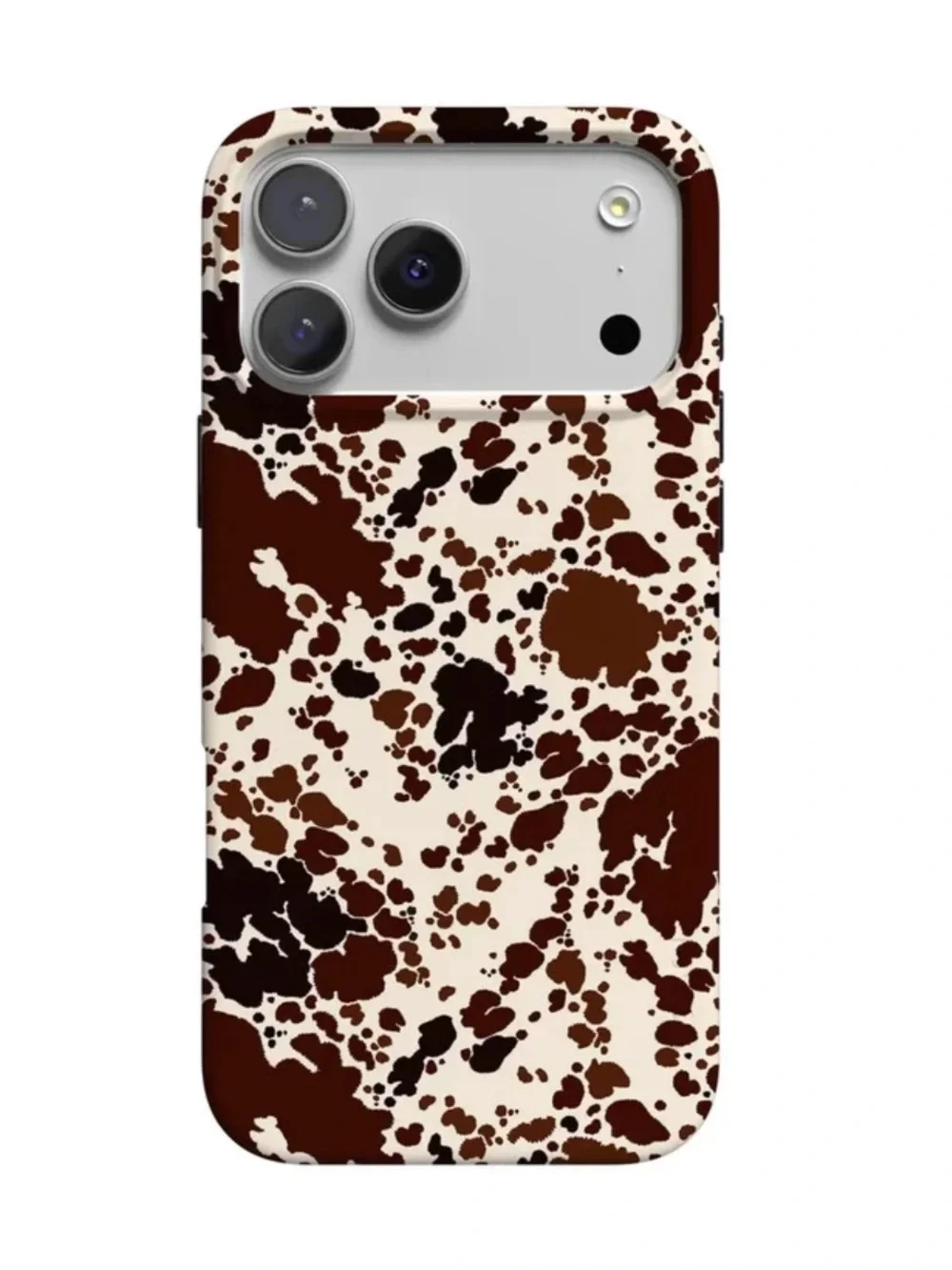 Casely Brown & Cream Splatter Phone Case for iPhone cow print iPhone 17 pro max